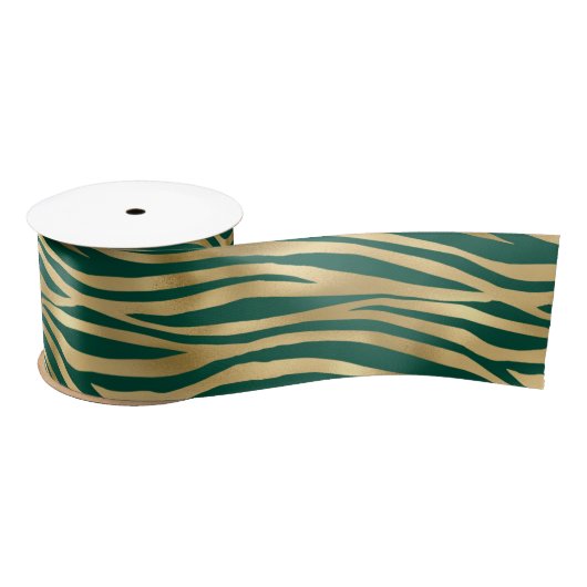 Design der Emerald- und Gold-Safari-Serie 4 Satinband (Spule)