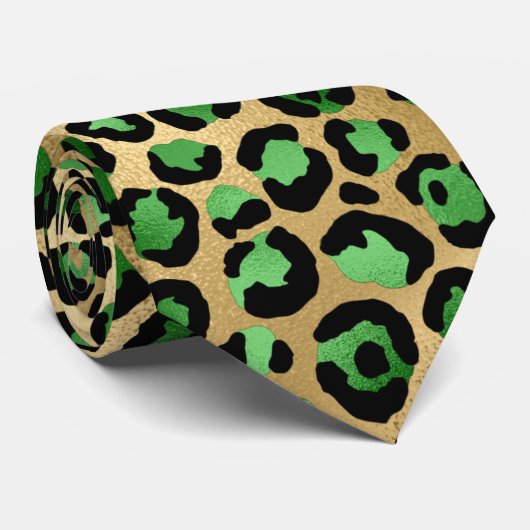 Design der Emerald- und Gold-Safari-Serie 8 Krawatte (Gerollt)