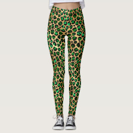 Design der Emerald- und Gold-Safari-Serie 8 Leggings