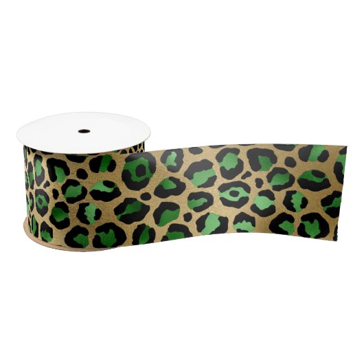 Design der Emerald- und Gold-Safari-Serie 8 Satinband (Spule)