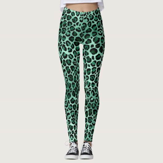 Design der Emerald- und Gold-Safari-Serie 9 Leggings (Vorderseite)