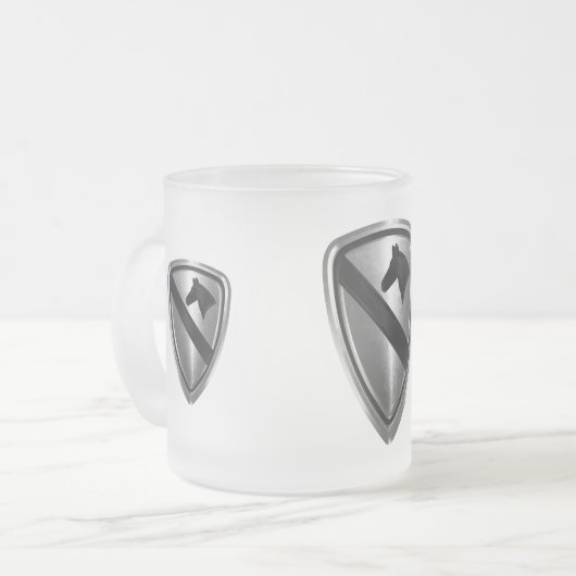 Design der ersten Cavalry Division Steel Patch Mattglastasse (Vorderseite Links)