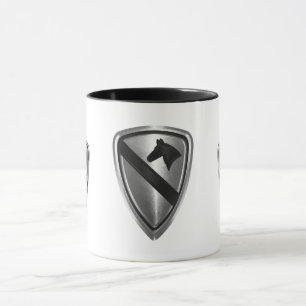 Design der ersten Cavalry Division Steel Patch Tasse