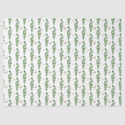 Design der Eukalyptus-Reihe Watercolor 16 Seidenpapier (Vorderseite)