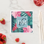Design der exotischen Sommermonogramm-Blume Serviette (Beispiel)