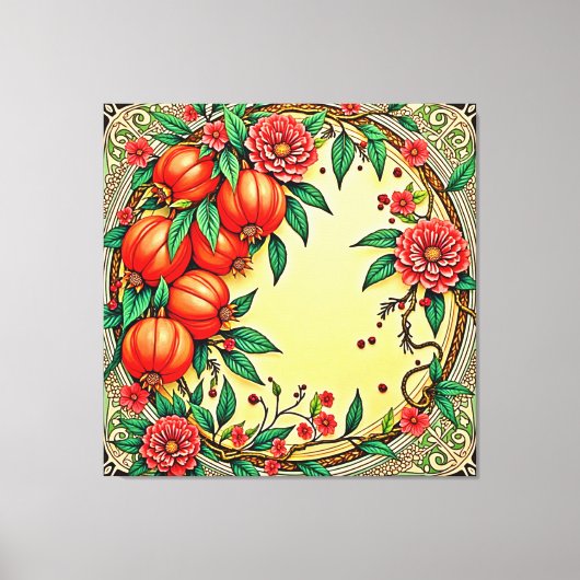 Design der FestivalflorIllustration Leinwanddruck (Vorderseite)