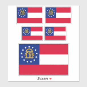 Design der Flagge des Bundesstaates Georgia Aufkleber