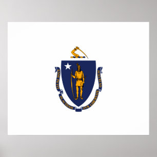 Design der Flagge des Bundesstaates Massachusetts Poster