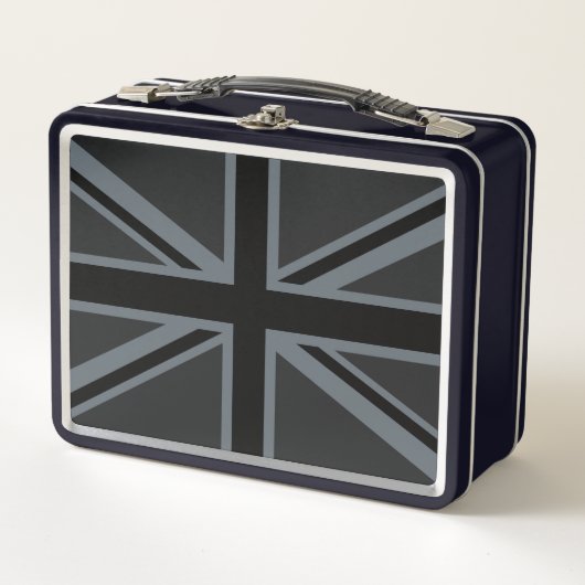 Design der Flagge für Black Union Jack UK Metall Brotdose (Vorderseite)