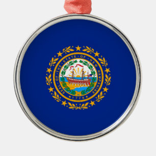 Design der Flagge von New Hampshire Silbernes Ornament
