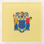 Design der Flaggen des Staates New Jersey Glasuntersetzer (Vorderseite)
