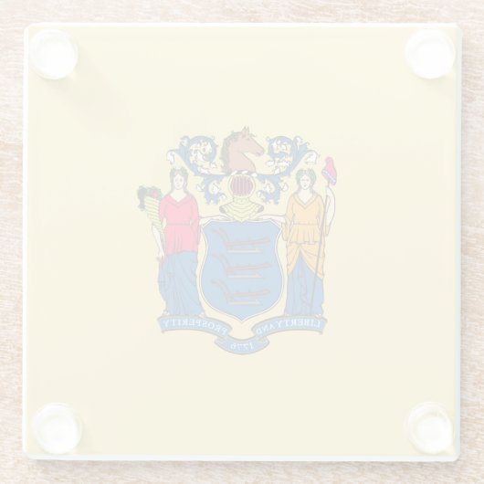 Design der Flaggen des Staates New Jersey Glasuntersetzer (Rückseite)