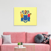 Design der Flaggen des Staates New Jersey Leinwanddruck (Insitu (Wohnzimmer))