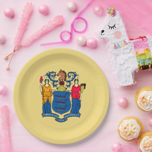 Design der Flaggen des Staates New Jersey Pappteller (Party)