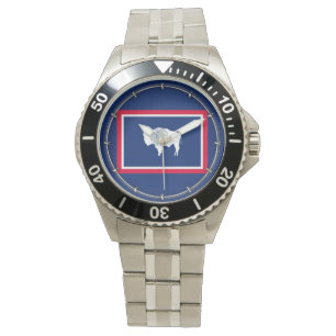 Design der Flaggen des Wyoming-Zustands Armbanduhr