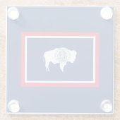 Design der Flaggen des Wyoming-Zustands Glasuntersetzer (Rückseite)