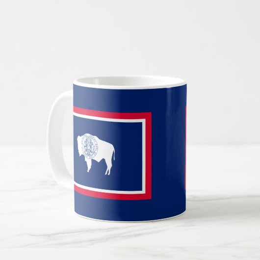Design der Flaggen des Wyoming-Zustands Kaffeetasse (Vorderseite Links)