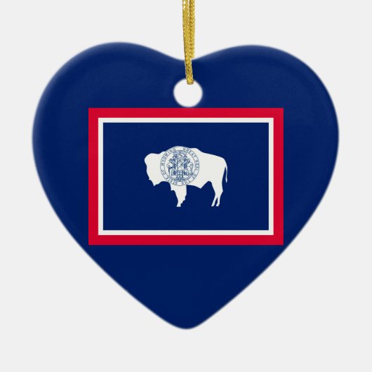 Design der Flaggen des Wyoming-Zustands Keramikornament (Vorne)