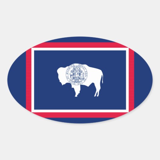 Design der Flaggen des Wyoming-Zustands Ovaler Aufkleber (Vorderseite)