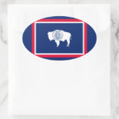 Design der Flaggen des Wyoming-Zustands Ovaler Aufkleber (Tasche)
