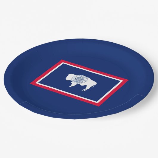 Design der Flaggen des Wyoming-Zustands Pappteller (Schrägansicht)