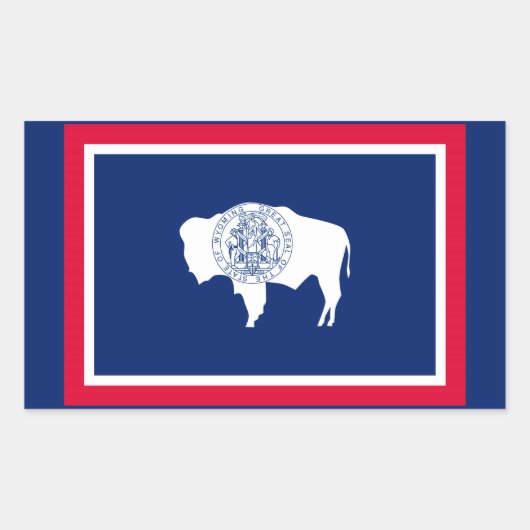 Design der Flaggen des Wyoming-Zustands Rechteckiger Aufkleber (Vorderseite)