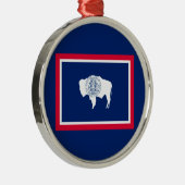 Design der Flaggen des Wyoming-Zustands Silbernes Ornament (Rechts)