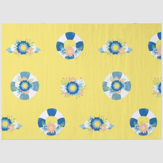 Design der floralen nautischen Serie 2 Seidenpapier (Vorderseite)