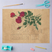 Design der französischen Handschrift und Rote Rose Seidenpapier (Basteln)