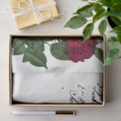 Design der französischen Handschrift und Rote Rose Seidenpapier (Geschenk)