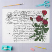 Design der französischen Handschrift und Rote Rose Seidenpapier (Basteln)