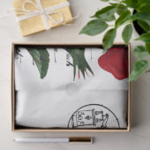 Design der französischen Handschrift und Rote Rose Seidenpapier (Geschenk)