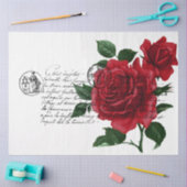 Design der französischen Handschrift und Rote Rose Seidenpapier (Basteln)