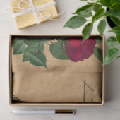 Design der französischen Handschrift und Rote Rose Seidenpapier (Geschenk)