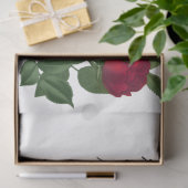 Design der französischen Handschrift und Rote Rose Seidenpapier (Geschenk)