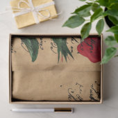 Design der französischen Handschrift und Rote Rose Seidenpapier (Geschenk)