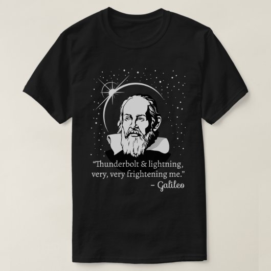 Design der Galileo-Wissenschaft mit Thunderblitz u T-Shirt (Design vorne)