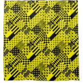 Design der gelben, gemischten Muster Duschvorhang (Vorderseite)