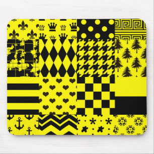 Design der gelben, gemischten Muster Mousepad