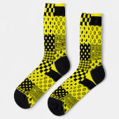 Design der gelben, gemischten Muster Socken (Linkes Detail)