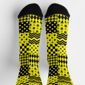 Design der gelben, gemischten Muster Socken (Oben)