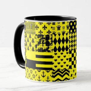 Design der gelben, gemischten Muster Tasse