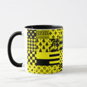 Design der gelben, gemischten Muster Tasse (Links)
