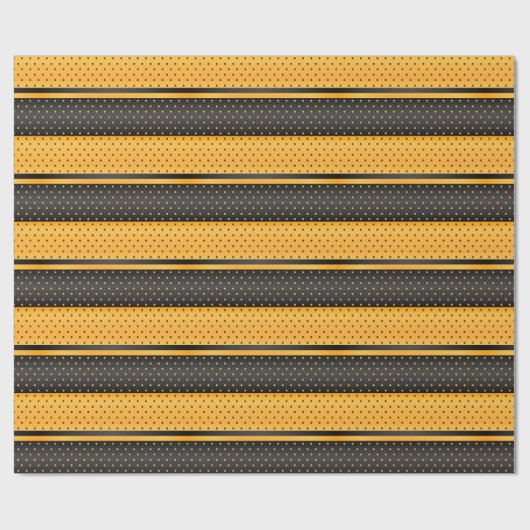 Design der gelben und schwarzen Polka-Türstreifen Geschenkpapier (Flach)