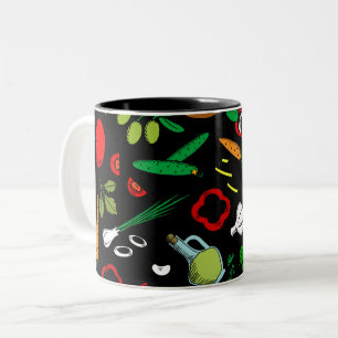 Design der Gemüse Zwei-Tone-Kaffee-Tasse Zweifarbige Tasse