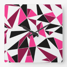 Design der geometrisch-schwarzen und rosa Wand