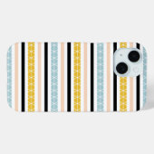 Design der geometrisch-weißen, schwarzgelben Strei Case-Mate iPhone Hülle (Rückseite (Horizontal))