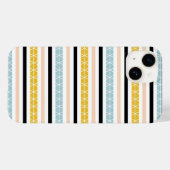 Design der geometrisch-weißen, schwarzgelben Strei Case-Mate iPhone Hülle (Rückseite (Horizontal))