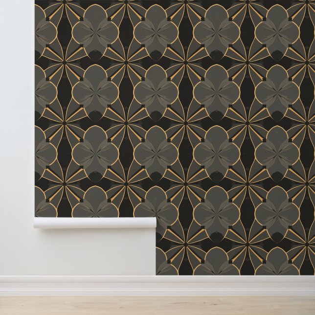 Design der geometrischen Blume Tapete (Anwendung)