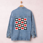 Design der geometrischen Liebe Herzmuster Jeansjacke (Hangar)